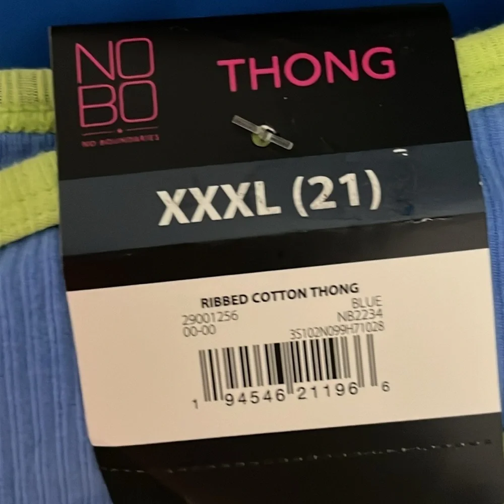No Boundaries thongs two pair XXXL blue and green